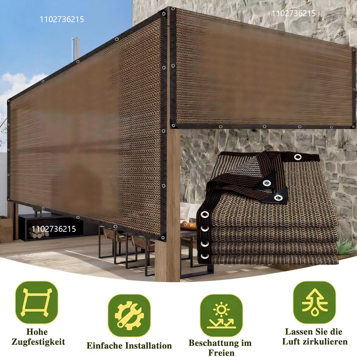 Outdoor Furniture Hdpe - ตาข่ายบังแดดสวนกลางแจ้ง, ตาข่ายบังแดดระเบียง, ตาข่ายบังแดดสำหรับตั้งแคมป์, ป้องกันรังสียูวี, ผ้ากันแดด HDPE