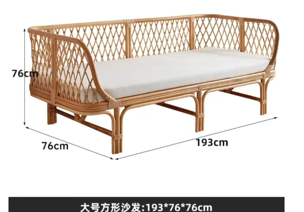 Outdoor Furniture Rattan - เก้าอี้พักผ่อนหวาย เก้าอี้โซฟาเดี่ยว เฟอร์นิเจอร์หวายธรรมชาติทำมือสำหรับกลางแจ้ง
