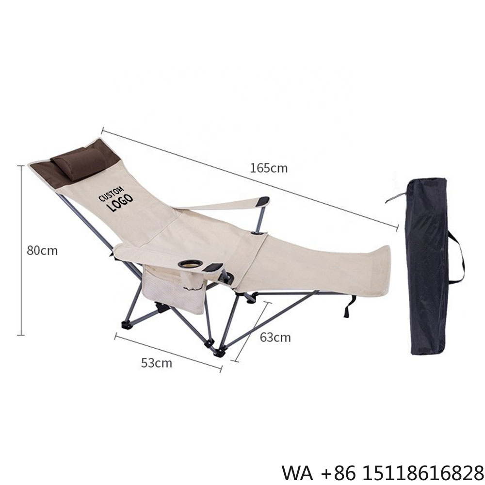 Outdoor Furniture Recliner Set - เก้าอี้พับพกพาปรับเอนได้ น้ำหนักเบา ปรับระดับได้ สำหรับตั้งแคมป์กลางแจ้ง ชายหาด ระเบียง
