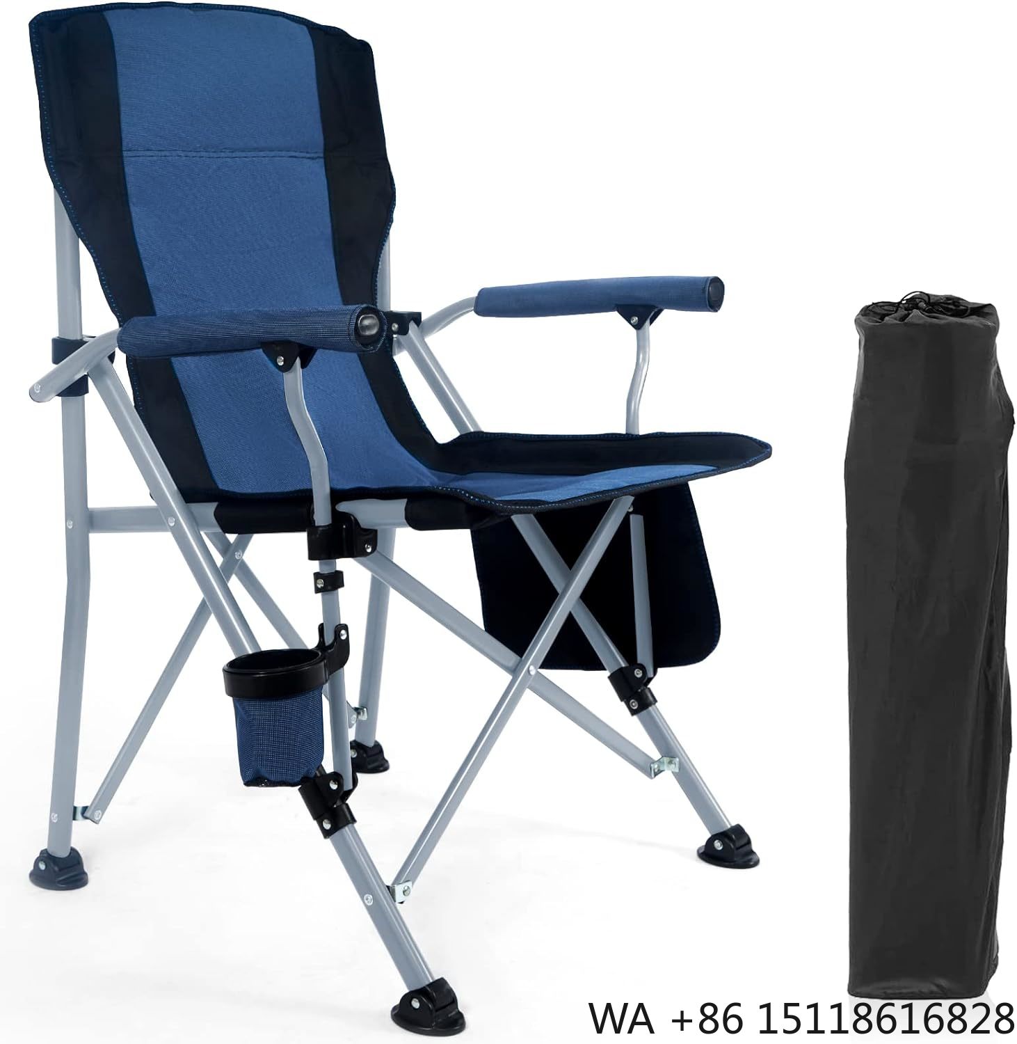 Outdoor Furniture Recliner Set - เก้าอี้พับได้สำหรับตั้งแคมป์กลางแจ้ง เก้าอี้ชายหาดขนาดใหญ่ พนักพิงสบาย เก้าอี้ตกปลา