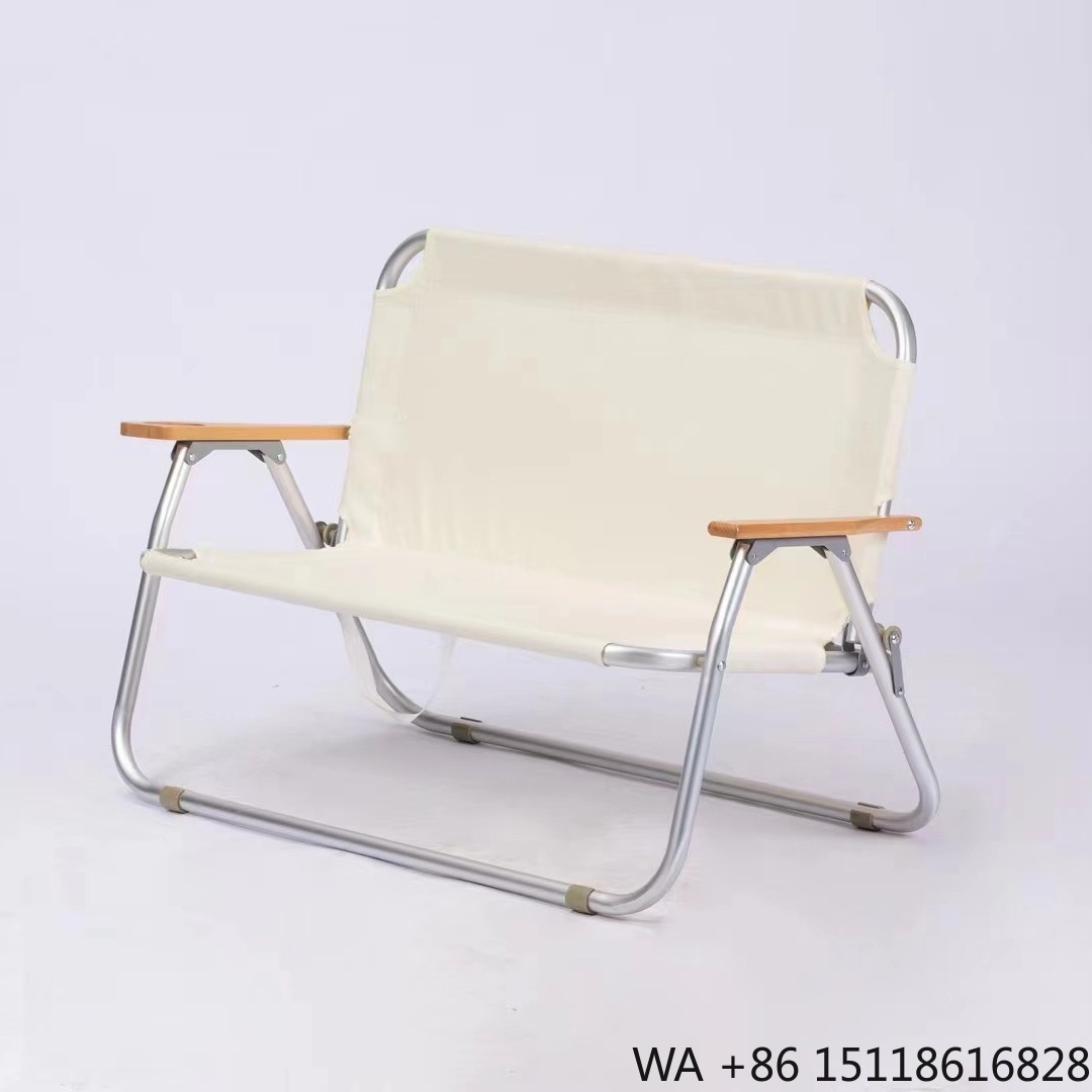 Outdoor Furniture Recliner Set - เก้าอี้ชายหาดพับได้สำหรับ 2 คน ทนทาน เหมาะสำหรับสวน แคมป์ปิ้ง