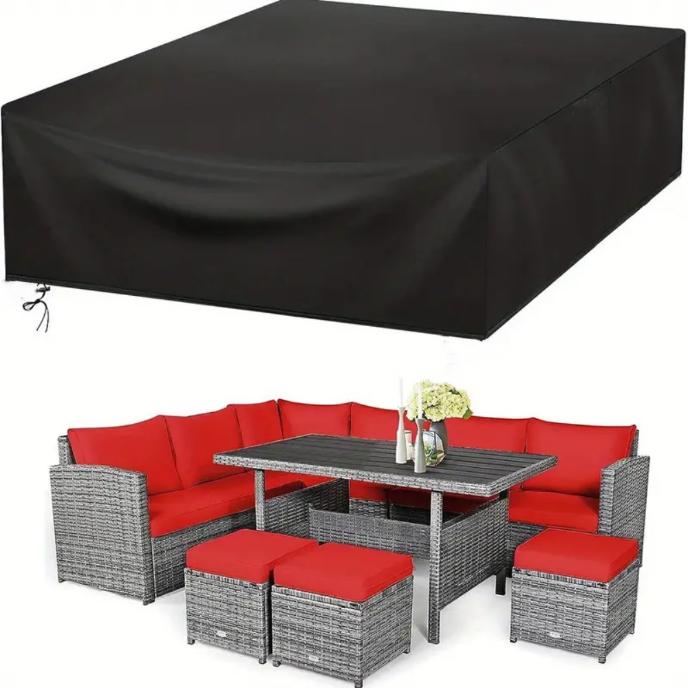 Outdoor Furniture Table And Chairs - (ความยาว 102-137 นิ้ว) ขนาดลานกลางแจ้งสวนกันน้ําชุดเฟอร์นิเจอร์ชุดฝนและหิมะชุดเก้าอี้โซฟาโต๊ะเก้าอี้ฝุ่น
