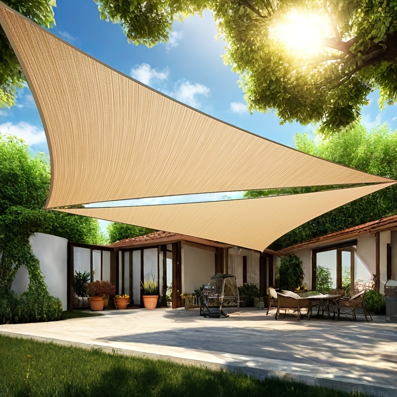 Outdoor Furniture Hdpe - ผ้าใบกันแดดทรงสามเหลี่ยม ขนาด 12'x12'x12' ขอบโค้ง คุณภาพเชิงพาณิชย์ 185GSM
