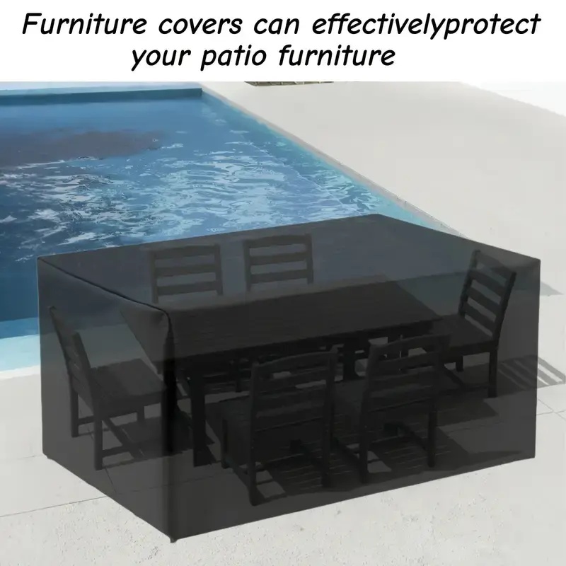 Outdoor Furniture Rattan - ผ้าคลุมเฟอร์นิเจอร์สวนกันลมอย่างดี - ทนทานต่อรังสียูวี ผลิตจากผ้าโพลีเอสเตอร์อ็อกซ์ฟอร์ด สำหรับปกป้องโซฟาหวายกลางแจ้ง