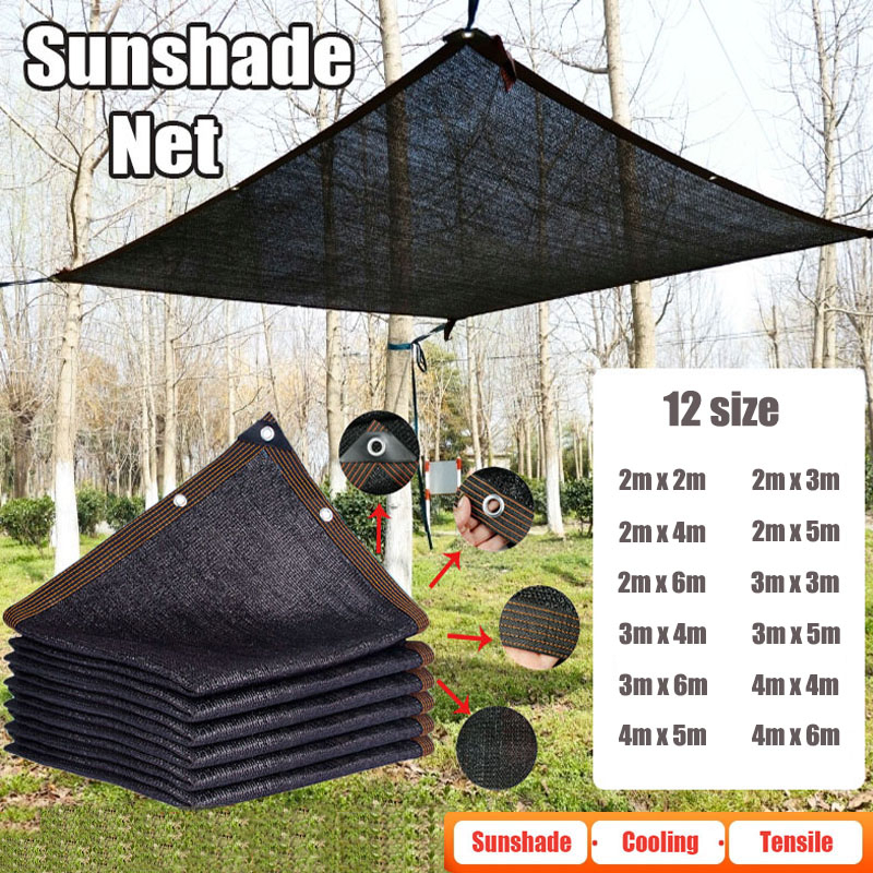 Outdoor Furniture Hdpe - 12PIN สีดําบังแดดสุทธิแรเงา 70 ~ 80% เรือนกระจกพืชฝาครอบตาข่ายรั้วหน้าจอความเป็นส่วนตัว
