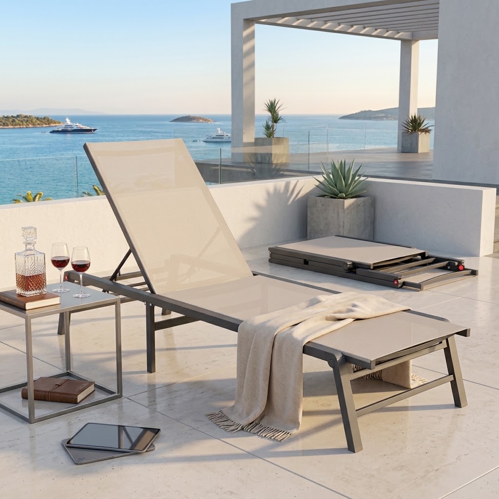 เก้าอี้อาบแดดพับได้, เก้าอี้ชา - Outdoor Furniture Recliner Set บทวิจารณ์และราคา