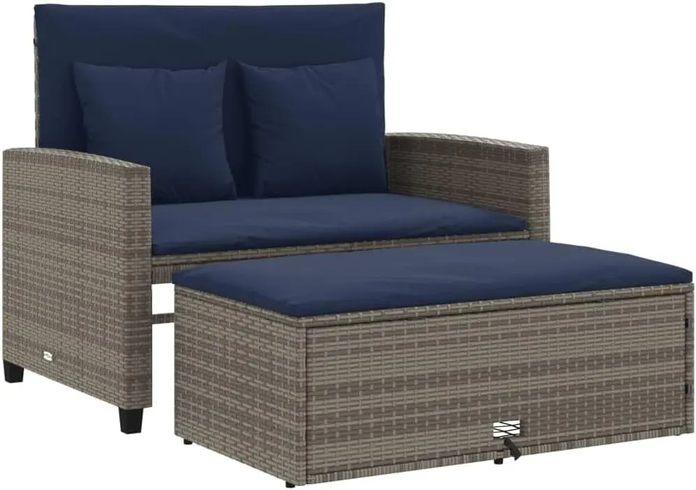 โซฟาสวนแบบปรับเปลี่ยนได้สีเทาแ - Outdoor Furniture Rattan บทวิจารณ์และราคา