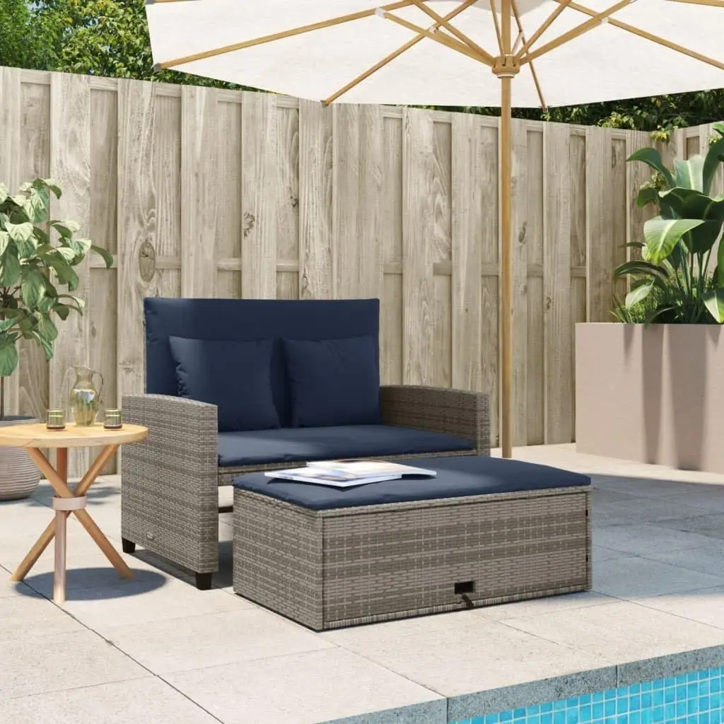 โซฟาสวนแบบปรับเปลี่ยนได้สีเทาแ - Outdoor Furniture Rattan บทวิจารณ์และราคา