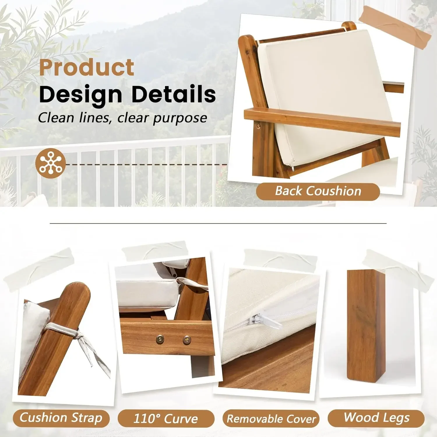 ชุดเฟอร์นิเจอร์ระเบียงไม้กระถิ - Outdoor Furniture Table And Chairs บทวิจารณ์และราคา