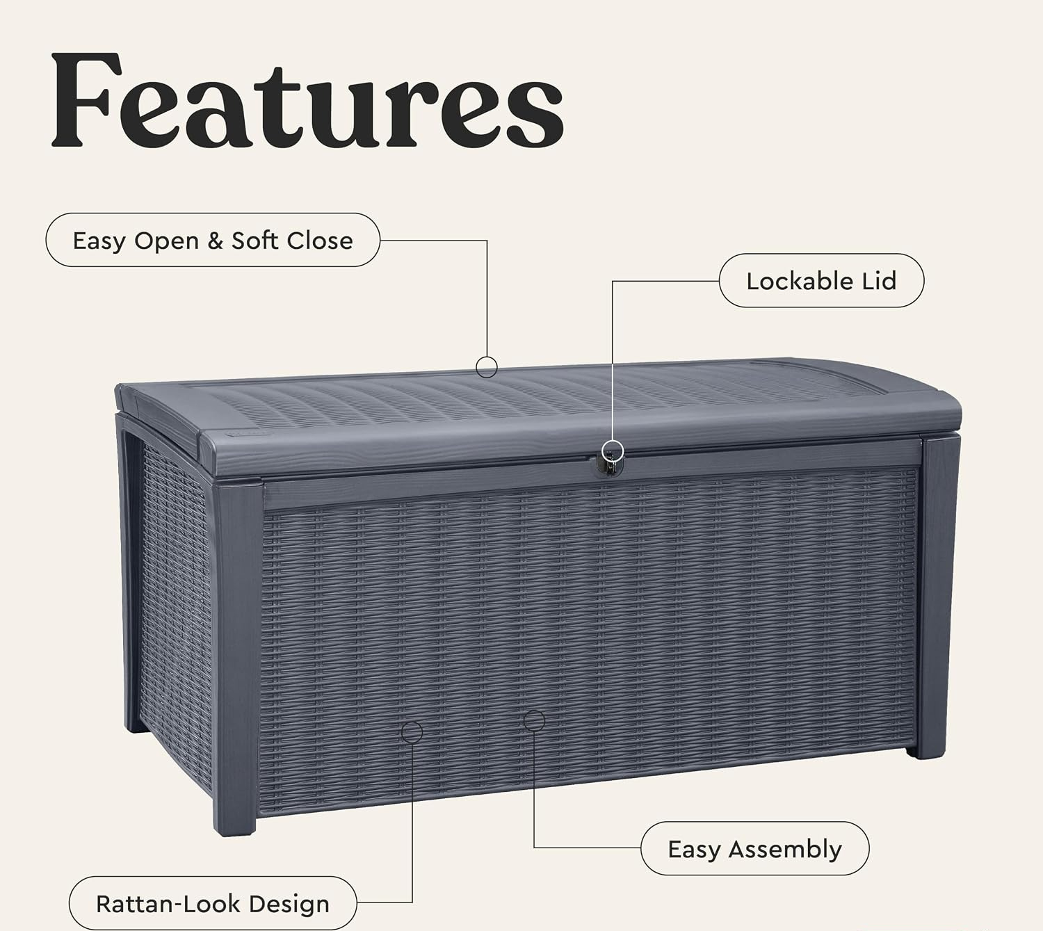 กล่องเก็บของกลางแจ้งขนาด 110 แ - Outdoor Furniture Rattan บทวิจารณ์และราคา