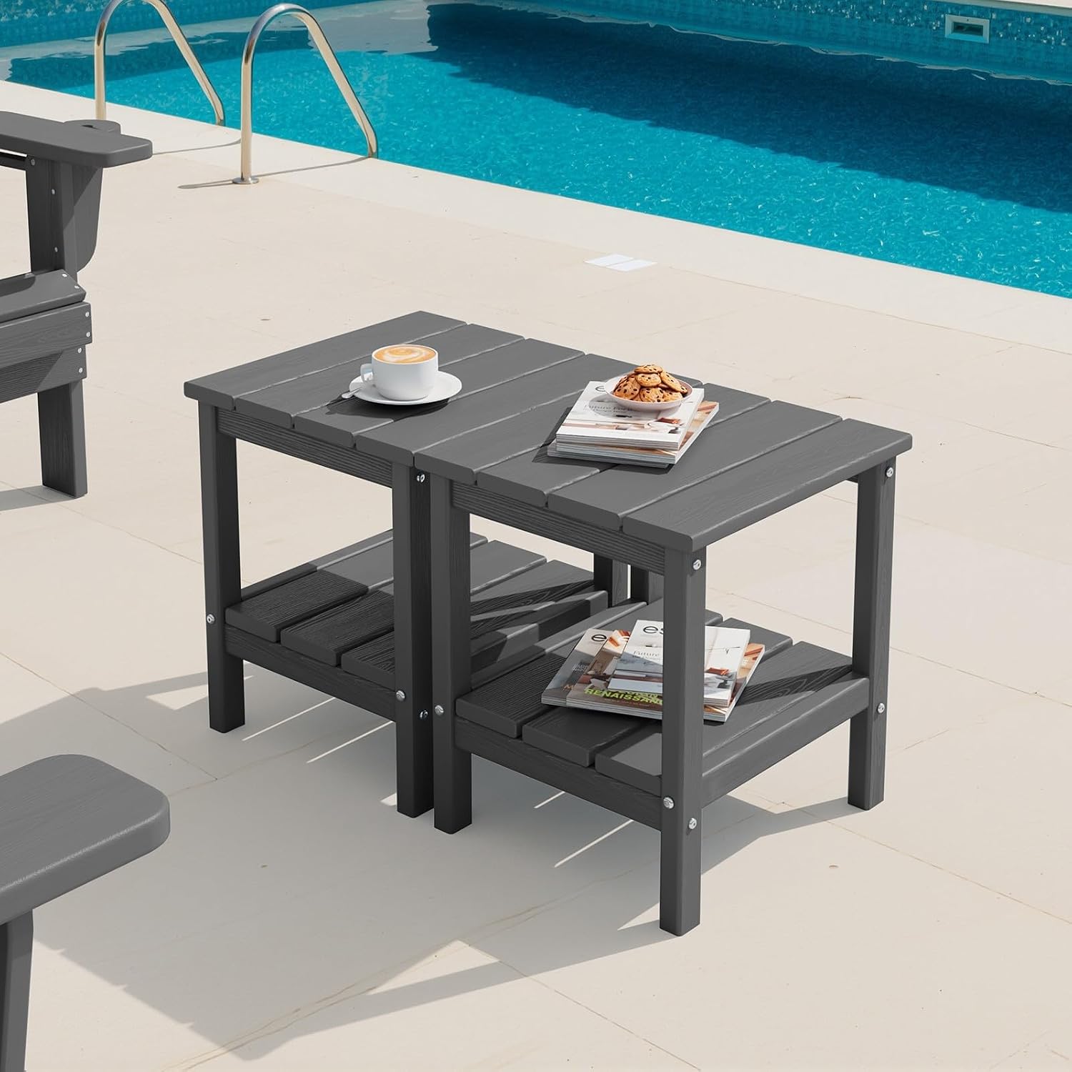 ชุดโต๊ะข้างกลางแจ้ง HDPE 2 ชั้ - Outdoor Furniture Hdpe บทวิจารณ์และราคา