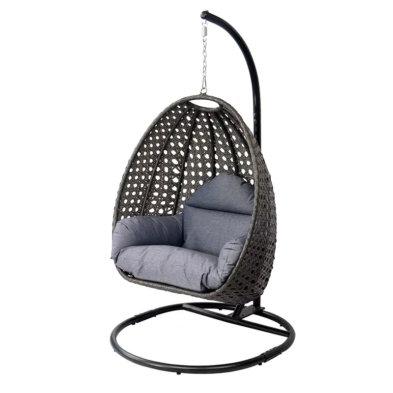 เก้าอี้หวายทรงไข่สีดำสำหรับระเ - Garden Swing Chair บทวิจารณ์และราคา