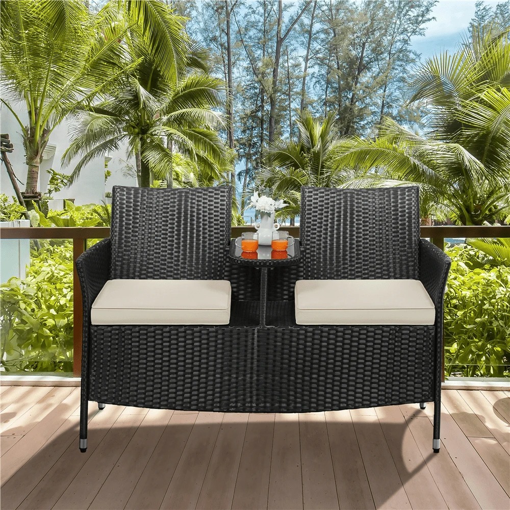 เก้าอี้คู่กลางแจ้งระดับพรีเมีย - Outdoor Furniture Rattan บทวิจารณ์และราคา