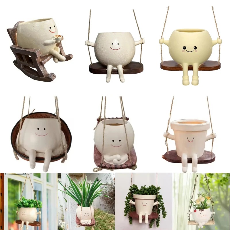 กระถางต้นไม้รูปหน้าคนน่ารัก วั - Garden Swing Chair บทวิจารณ์และราคา