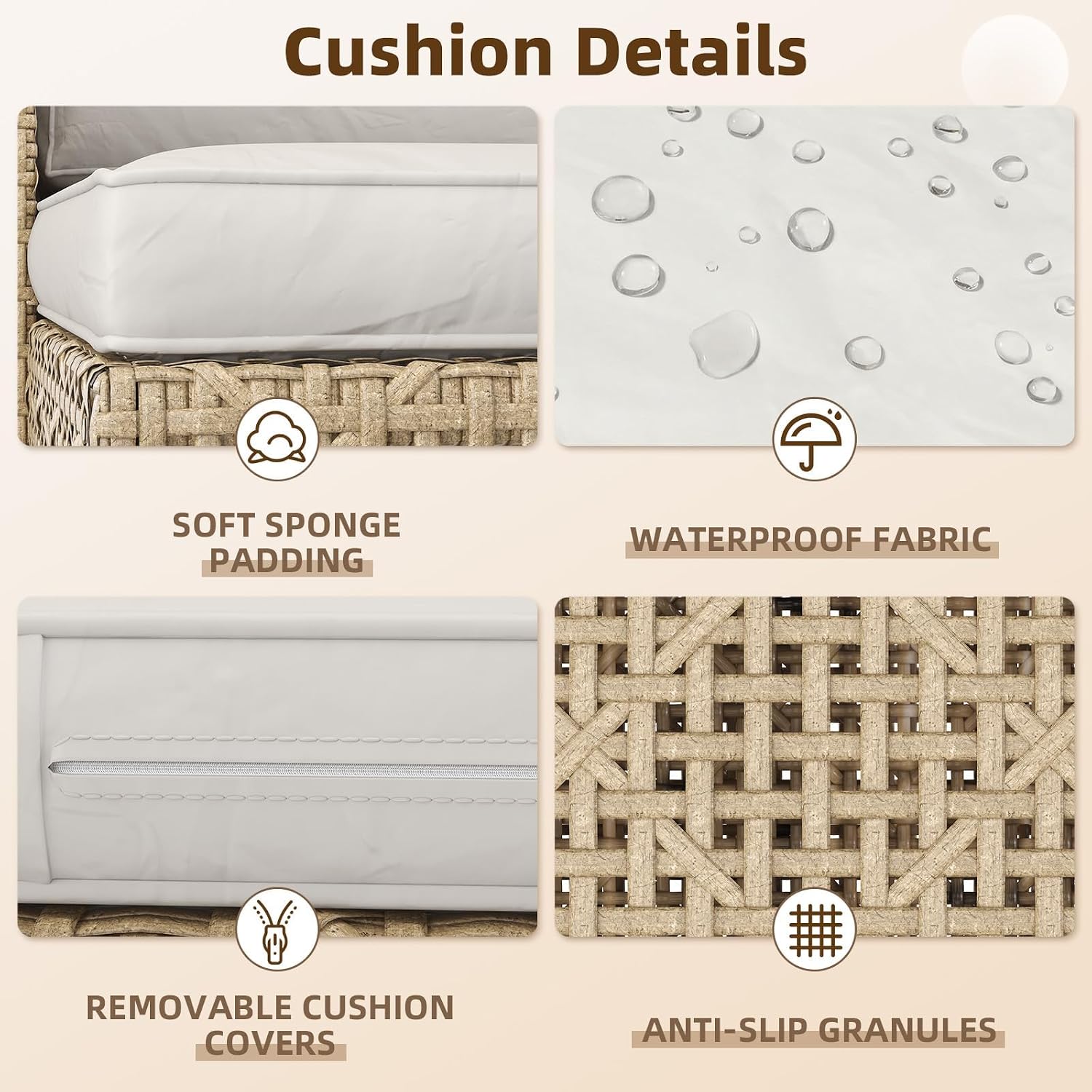 ชุดโซฟาหวายสำหรับลานบ้าน 3 ชิ้ - Outdoor Furniture Rattan บทวิจารณ์และราคา