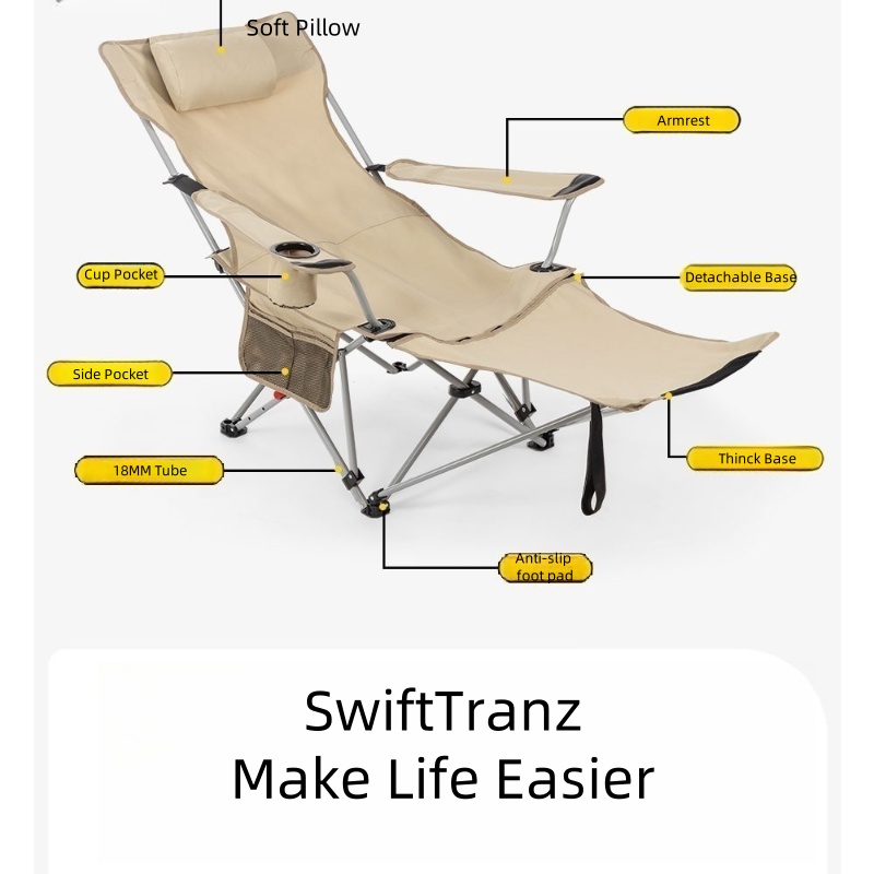 เก้าอี้พับเหล็กพกพา SwiftTranz - Outdoor Furniture Recliner Set บทวิจารณ์และราคา