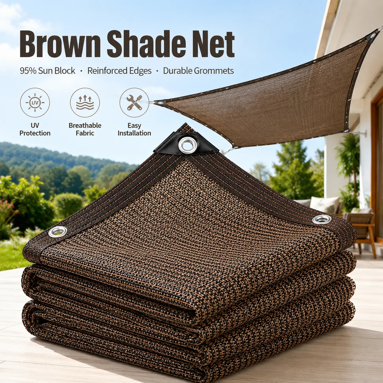 ตาข่ายบังแดดลานขนาดใหญ่ – สีกา - Outdoor Furniture Hdpe บทวิจารณ์และราคา