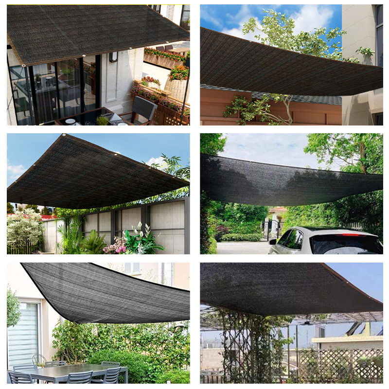 12PIN สีดําบังแดดสุทธิแรเงา 70 - Outdoor Furniture Hdpe บทวิจารณ์และราคา